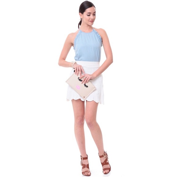 •HP! Light Blue sleeveless Ruffle Detail Blouse• - Picture 4 of 9